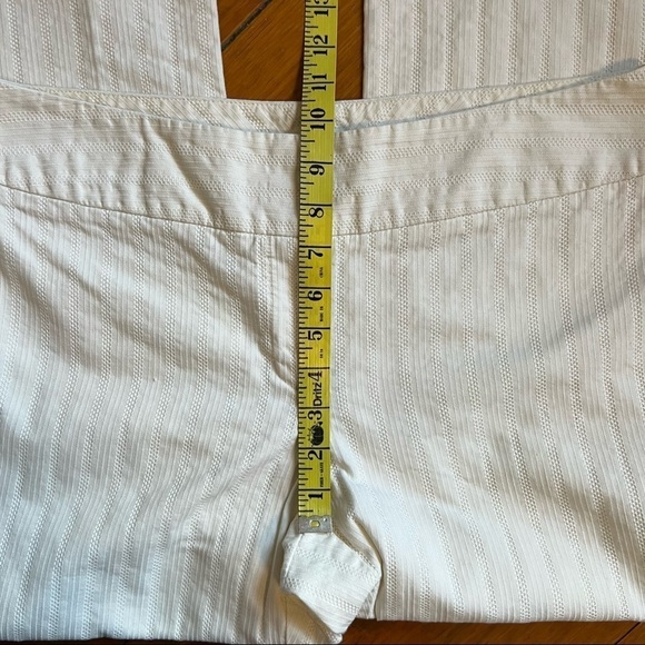Ann Taylor Cropped Eyelet Textured Pants in Cream Size 10 - Picture 4 of 7